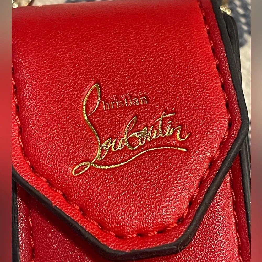 CHRISTIAN LOUBOUTIN Red Lipstick & Sexy Lipstick Case with Gold Chains ❤️❤️❤️